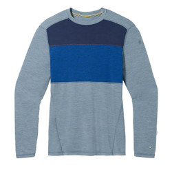 Smartwool Classic Thermal Merino Base Layer Colorblock Crew Men's in Pewter Blue Heather